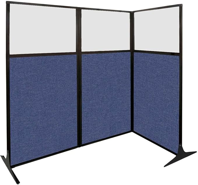 Versare Office Workstation Screen | Portable Wall Divider | Modern Cubicle | Freestanding Privacy Screen | Flexible Work Space | 2 Panels | 66" Wide x 70" Tall Dark Gray SoundSorb Panels