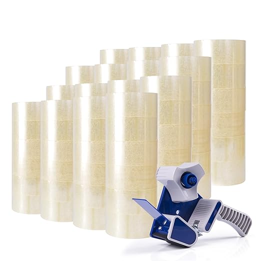 ADHES Shipping Tape Packaging Tape Packing Tape for Moving Boxes, 54.68yard Per Roll 1.88inch Width 2.6Mil Thickness