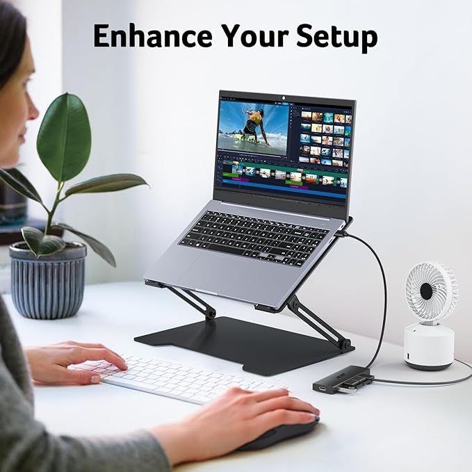 Acer USB Hub 4 Ports, Multiple USB 3.0 Hub, USBA Splitter for Laptop with Type C Power Port, Extender for A Port Laptop, PC, Desktop and More (0.7ft)