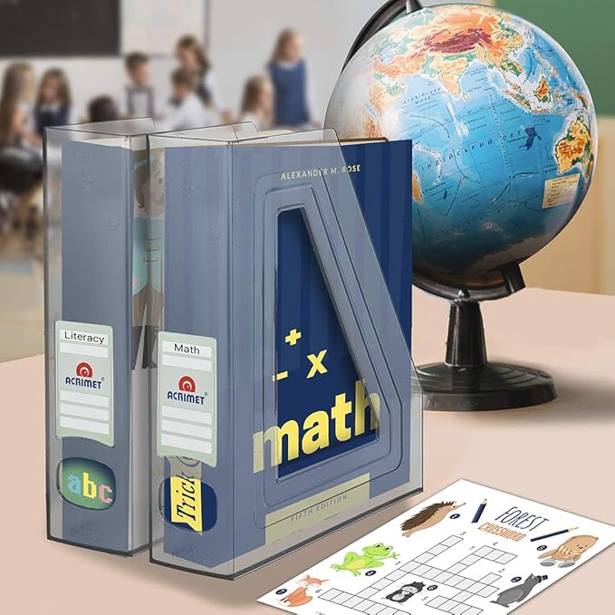 Acrimet Magazine File Holder, Durable Rack, Space-Saving Organizer (Plastic) (Clear Crystal Color) (2 pack)