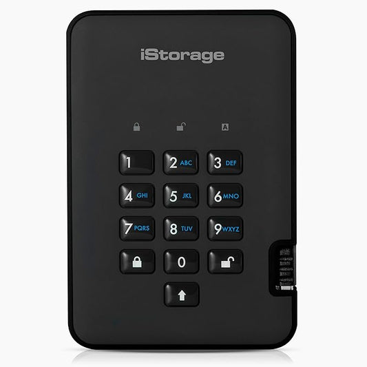 iStorage diskAshur2 HDD 4 TB | Secure Portable Hard Drive | Password Protected | Dust/Water-Resistant | Hardware Encryption