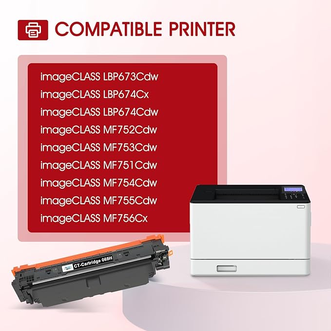 069H Toner Cartridge Set MF753Cdw Compatible Replacement for Canon MF753Cdw Toner Cartridges 069H 069 for Canon imageCLASS MF 753Cdw MF751Cdw MF752Cdw LBP674Cdw LBP674Cx LBP673Cdw (B/C/Y/M, 4 Pack)