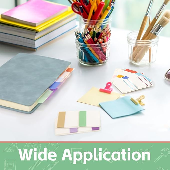 KICNIC 2 Inch New Sticky Tabs Index Tabs 960 Pieces, Colored Reading Tabs Self Adhesive, Arrow Flags Pages Markers for Binder, Books, File Folders and Notebook [12 Colors] Writable, Repositionable