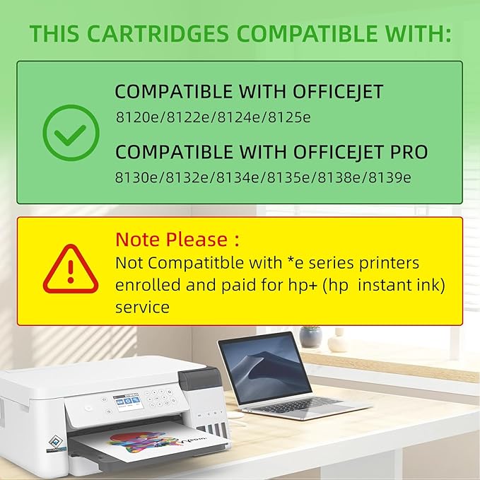 923e 923XLInk Cartridges with Chip 4-Pack High Yield for HP 923 923e Ink Compatible for HP OfficeJet Pro 8135e 8138e 8139e 8122e 8120 8123 8130 8133 Printers (1Black 1Cyan 1Magenta 1Yellow)