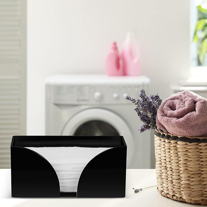 4Pack Paper Towel Dispenser Countertop Black Acrylic Paper Towel Holder for Bathroom Folded Clear Trifold Napkin Holder for Z-fold, C-fold, MultiFold Trifold - Home Kitchen