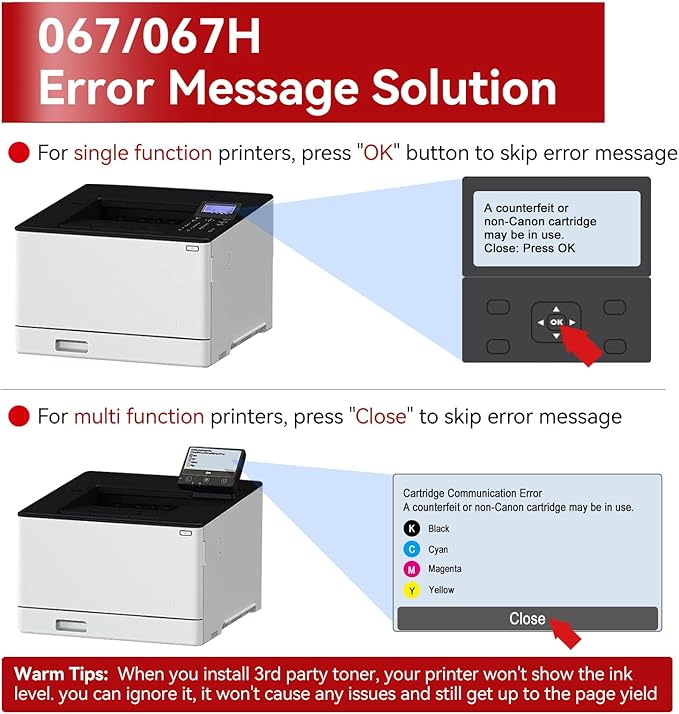 InkNI 067 067H Toner Cartridge Set Replacement for Canon 067 Toner Cartridge Set for Canon ImageCLASS MF656Cdw MF654Cdw LBP632Cdw LBP633Cdw MF653Cdw Printer Ink High Yield (Black Cyan Magenta Yellow)