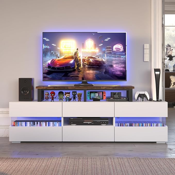 45" Large TV Riser for 32-60 inch TV, TV Riser Stand Shelf with Steel Legs,Tabletop TV Stand Riser for Home Office,Rustic Brown