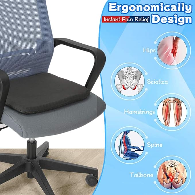 Extra Large Gel Seat Cushion, 17x17inch Double Thick Egg Gel Cushion for Pressure Pain Relief, Breathable Wheelchair Cushion Chair Pads for Car Seat Office Chair (Violet)