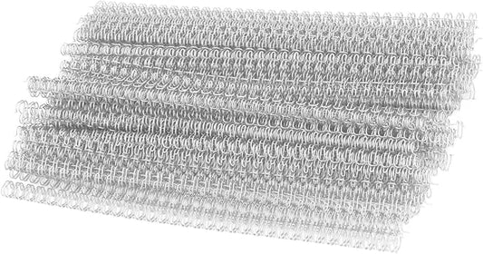 100 Pack Double Loop Wire Binding Spines, YolieraArt 1/4 Inch Spiral Binding Coils for Letter Size,Metal Bindings for Notebook Binder Machine (20 Sheet Capacity, 100P, 3:1 Pitch Twin Combs, Silver)