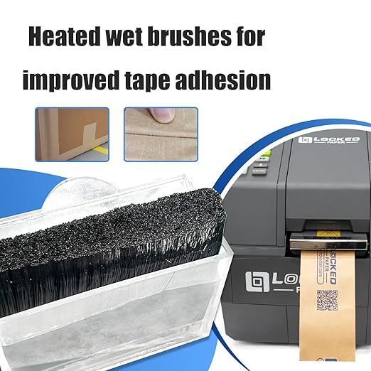 Automatic Kraft Tape Dispenser, Up to 3" Width, One-Touch Moistening & Heating, Grey, LockedPaper-EG100