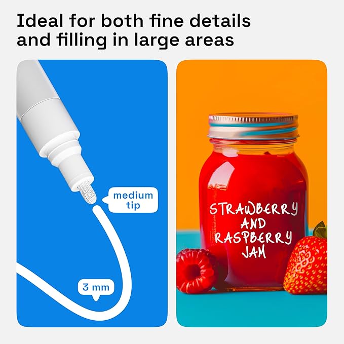 ARTISTRO 2 Black & White Permanent Marker - Waterproof Markers for Tire, Fabric, Rocks, Glass, Ceramic, Wood, Paper - Oil Based Paint Pens - Medium Tip 3mm