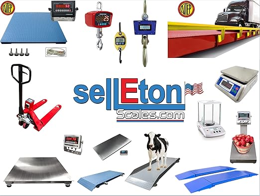 SellEton SL-5x8-20K Heavy-Duty, Industrial Floor Scale, Metal Indicator with Platform Scale (60" x 96", 20,000 lbs x 5 lb)