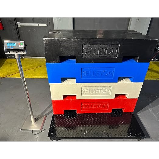 SellEton SL-4x4-5k-NN Floor Scales, Accurate Pallet Scales with Indicator for Warehouse Shipping and Medium Duty Industrial (48"x48", 5000 lb x 1 lb)