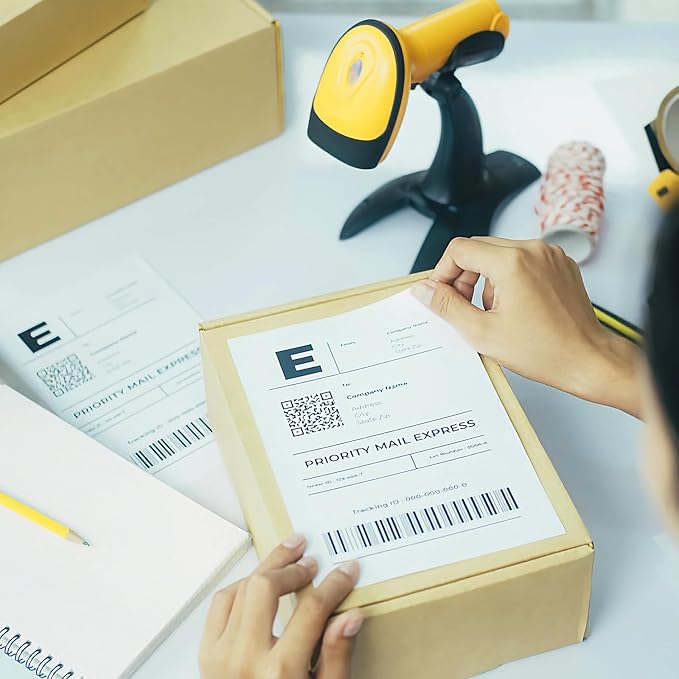 25 Sheets Sticker Paper Matte White, 8.5" x 11" Label Paper for Laser & Inkjet Printer, Full Sheet Label for Shipping Address Mailing