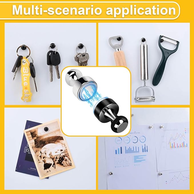 110Pcs Fridge Magnets Push Pin Magnets, Small Refrigerator Magnet s Rare Earth Magnet s for Magnetic Decorative, Strong Magnet s for Whiteboard, Classroom, Dry Erase and Locker