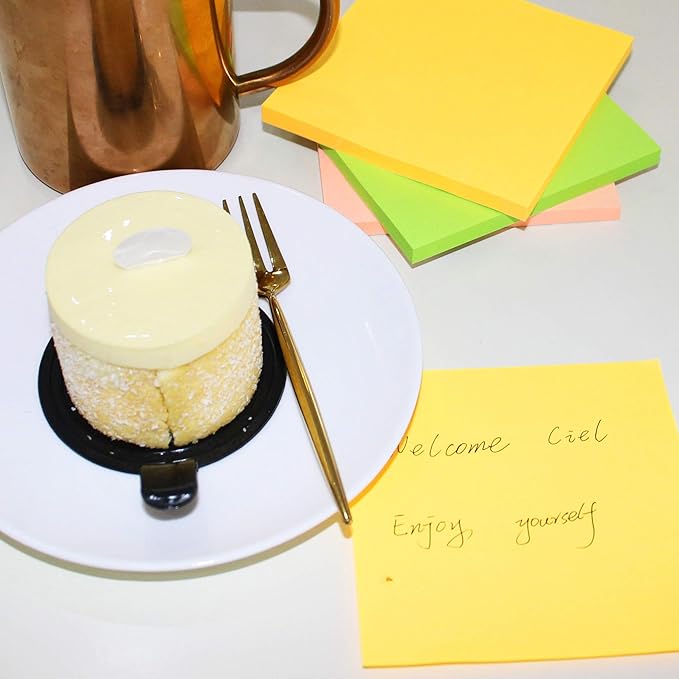 Sticky Notes 3x3 Inches,Bright Colors Self-Stick Pads, Easy to Stick for Home, Office, Notebook, 24 Pads/Pack