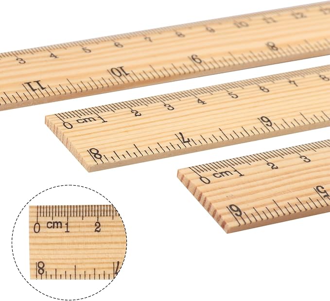 144 Packs Wooden Rulers, 12 Inch Double Sided Wood School Ruler for Home, Student, Office Use, 2 Scale,by,GNIEMCKIN