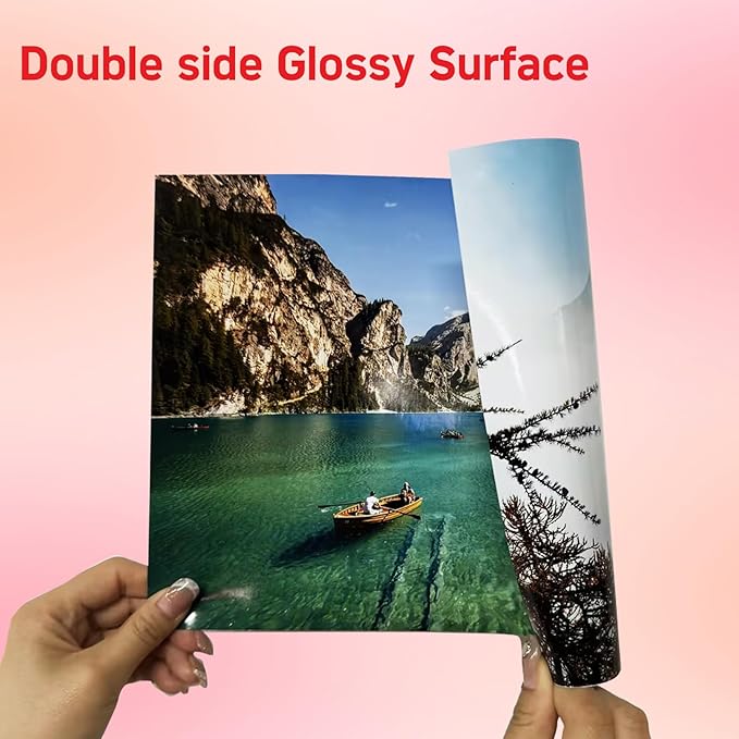 140gsm Double Sided Glossy Photo Paper 100 Sheets 11x17 Inches for Inkjet Printer and Dye Ink