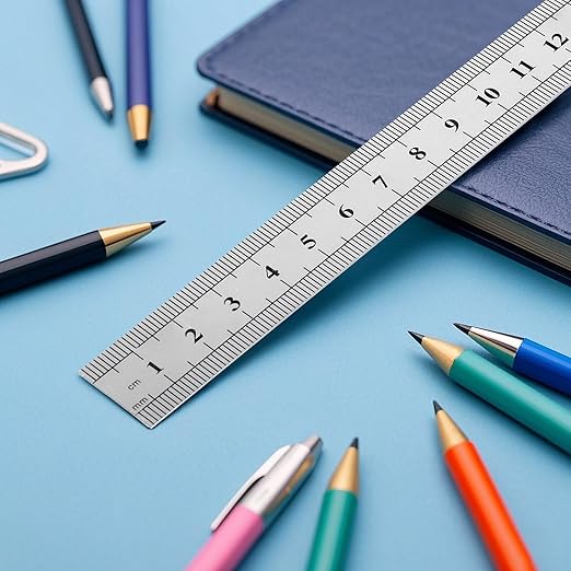 30 PCS 6 Inch Stainless Steel Ruler Bulk, Straight Edge Metal Rulers with Inch and Metric Scale Measuring Tool for Measuring