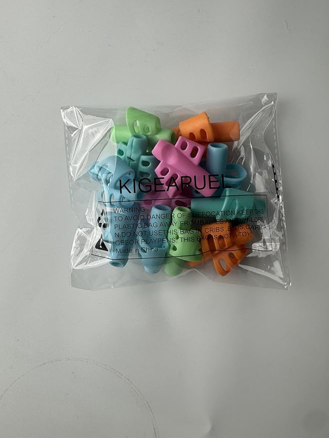 20 Pcs Pencil Grips for Kids Handwriting Ergonomic Training Pencil Holder Writing Tool for Toddlers, Preschoolers, Children Special Needs Colorful School Supplies(2 Fingers)