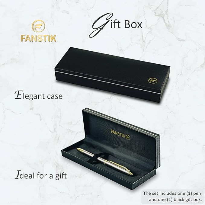 Customized RollerBall pen with name (MADE IN USA), stainless steel, Silver and gold, luxury engraved pen personalized for men and for women. (RollerBall Silver-Gold).