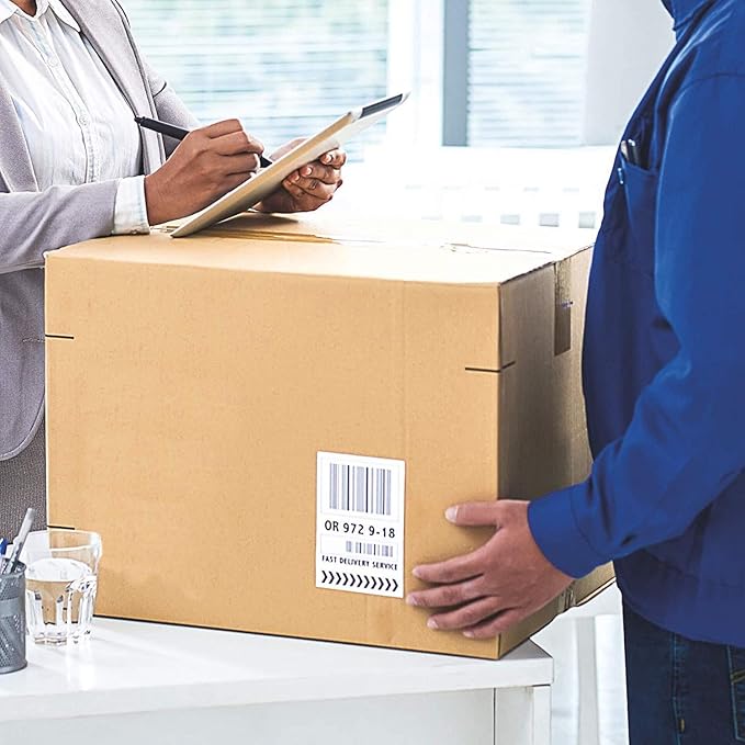 BESTEASY Round Corner Half Sheet Self Adhesive Shipping Labels for Laser and Ink Jet Printers, White Blank (4000 Sheets, 8000 Labels)