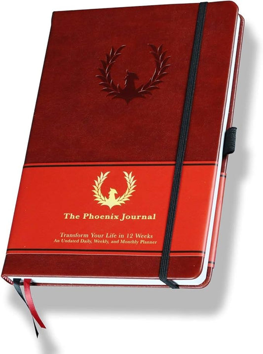 The Phoenix Journal - Best Daily Goal Planner, Organizer, & Calendar for Goal Setting, Gratitude, Happiness, & Productivity - Vision Board & Habit Tracking - 12 Weeks, Undated, Hardcover (Classic)