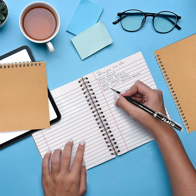 48 Pack Wide Ruled Kraft Spiral Notebook, 5.8 x 8.3, 120 Pages (60 Sheets), No-Bleed, 100 GSM, Bulk Lined Journal Notebooks for Writing, Memo Diary Planner School Travel Office Supplies