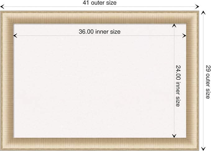 Amanti Art White Cork Board for Wall, 29x41 Vision Board with Gold Frame, Large Corkboard Office Decor for Home Organization, Casual Corkboard Pinboard to display items for home organization