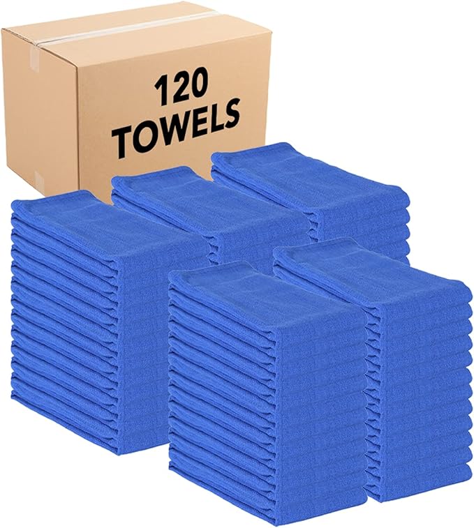 Arkwright Surgical Huck Towels - (Bulk Case of 120) Lint Free & Highly Absorbent Pre-Treated Cotton Cleaning Cloths, Perfect for Medical, Auto Detailing, Window, and Shop, 16 x 26 in, Blue