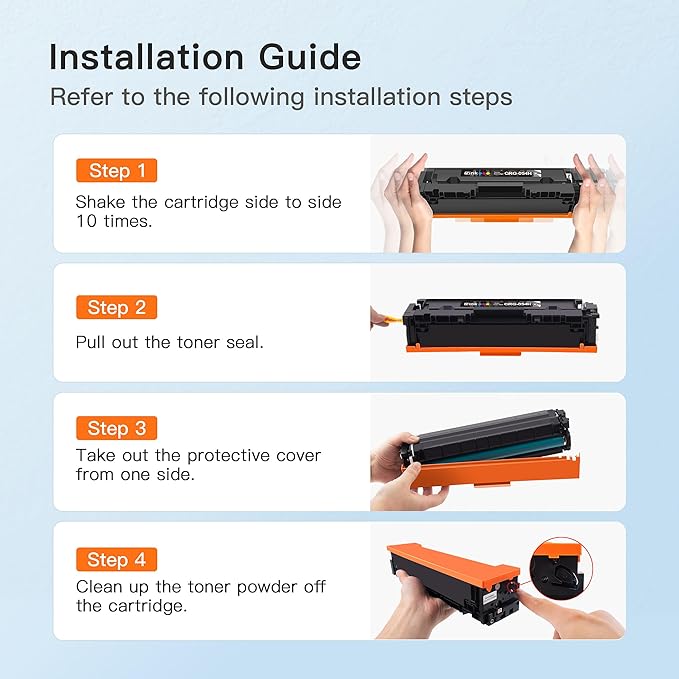 054H Toner Cartridge Set Replacement for Canon 054 054H Toner Cartridge 4 Pack to use with Canon Color ImageClass MF644Cdw LBP622Cdw MF642Cdw MF641Cdw MF641Cw LBP623Cdw ( Black Cyan Magenta Yellow )