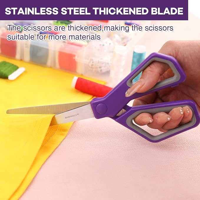 18Pack 8" Scissors All Purpose, Heavy Duty Scissors with Ultra Sharp Blades Comfort Grip Handles - For Office Home School Sewing Fabric Crafts, High/Middle School Student Teacher Scissor