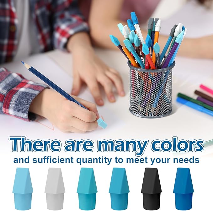 240 Pcs Pencil Top Erasers Cap Bulk Cute Pencil Toppers Erasers School Office Supplies for Students Teachers Art School Office Classroom Supplies(Blue)