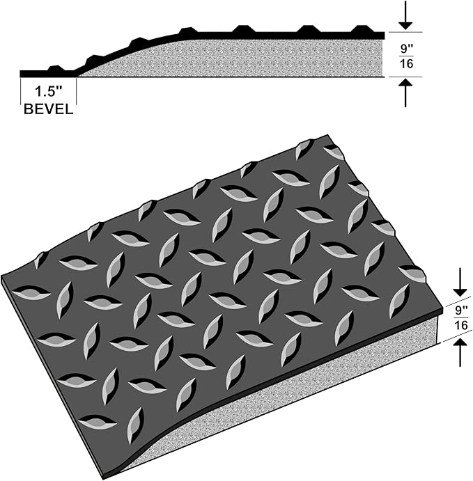 Rhino Mats, American Classic Diamond Anti-Fatigue Mats, Industrial Ergonomic Comfort Standing Mat for Work, Home, Garage, Office, Kitchen or Anywhere (Black 9/16" Thick, 3 FT. x 4 FT.)