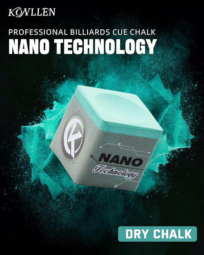 KONLLEN Pool Cue Chalk Nano Technology Billiard Chalk for Professional Tournament Dedicated Pool Chalk (Outstanding Performance, Reduce Miscue, Durable)