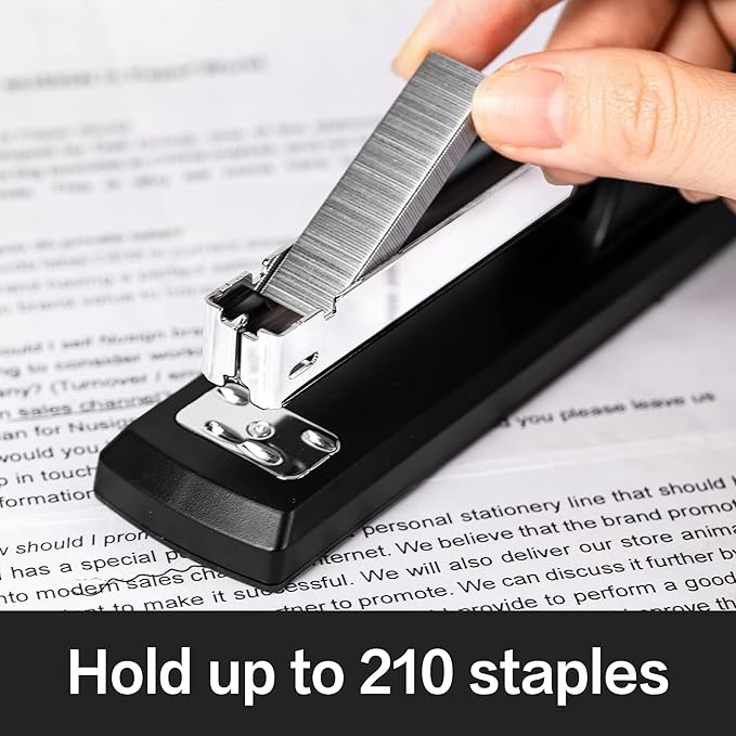 Deli Stapler, Desktop Stapler, 2 Pack, Office Stapler, 25 Sheet Capacity, Includes 2000 Staples and 2 Staple Removers, 2 Pack,Black