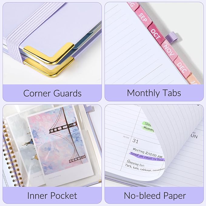 Jul 2025 - Dec 2026 Planner, Forvencer Academic Planner 2025-2026, 18 Month Daily Planner, 6" x 8", Weekly & Monthly Agenda Book, Hardcover Calendar Book, School Supplies for Student Teacher, Beige