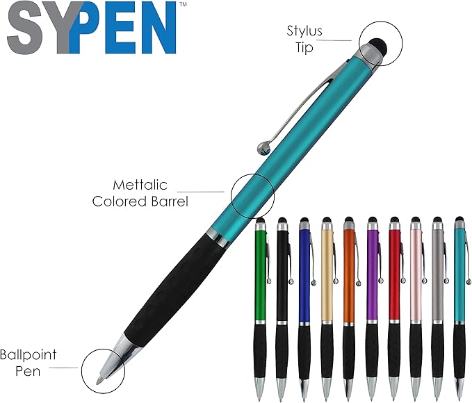 Personalized Pens With your Custom Logo or Text-600 Pack Bulk-for Businesses, Parties, and Events, 2 in 1 Ballpoint Pen & Stylus Compatible with Touchscreen Devices, Gold Barrel, Black Ink