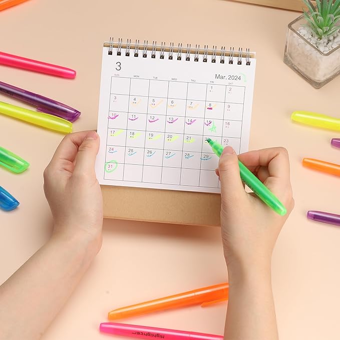 BESARME 240 Pack Assorted Colors Highlighters Bulk 6 Colors Fluorescent Markers for Home School Office