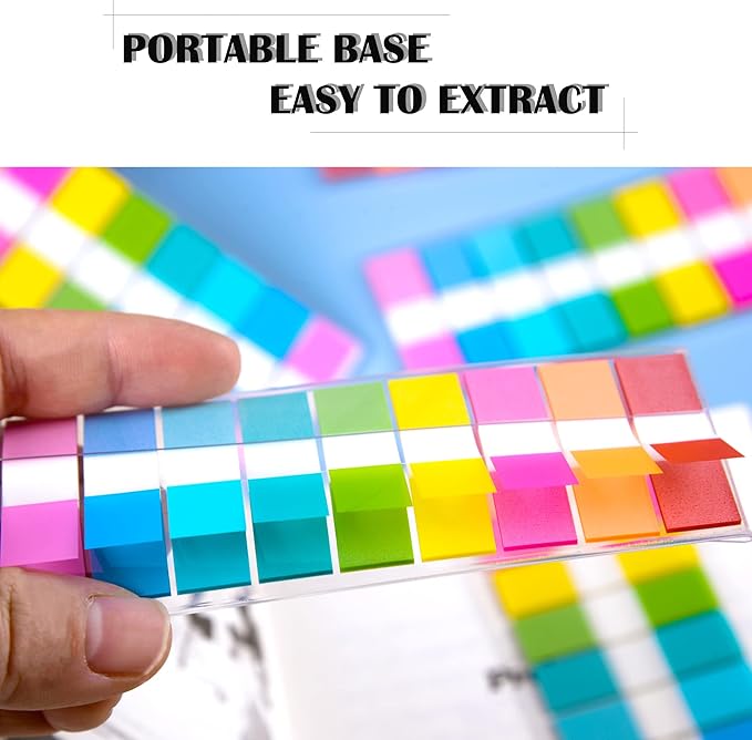 Ericter 1440 Pcs Sticky Tabs Book Tabs Page Markers Tabs, Sticky Note Tabs Colored Writable and Repositionable Index Tabs, Tabs for Annotating Books, Page Tabs