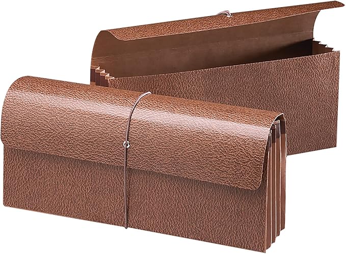 Smead Classic Expanding File Wallet with Flap and Cord Closure, 3-1/2" Expansion, 12" W x 5" H, Redrope, 10 per Box (71350)