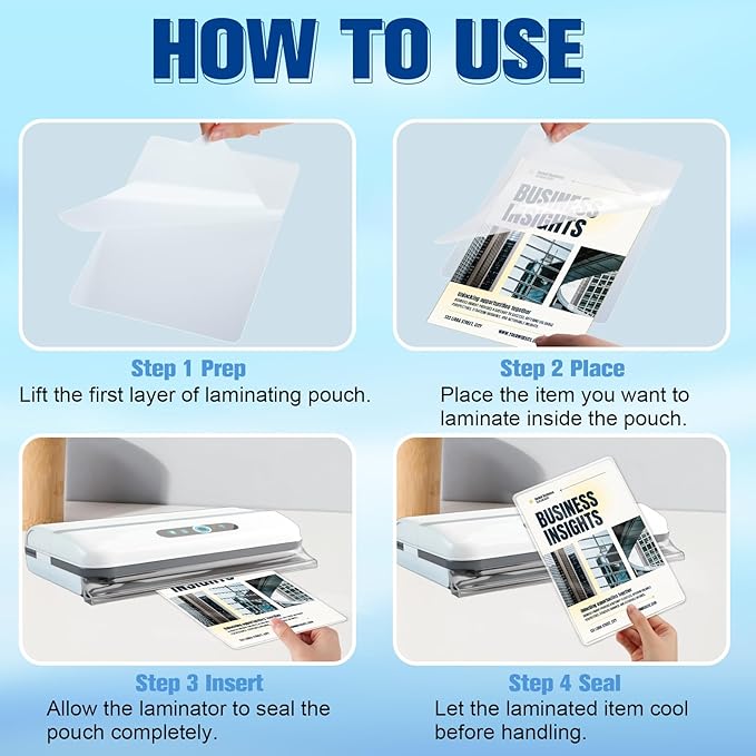 100 Pack 9x11.5inch 10mil Letter Size Laminating Sheets Thermal Laminating Pouches Paper Laminator Sheets File Card Laminator Pouches 8.5x11inch for Permits Cards File Photos (100, 9"x11.5"-10mil)