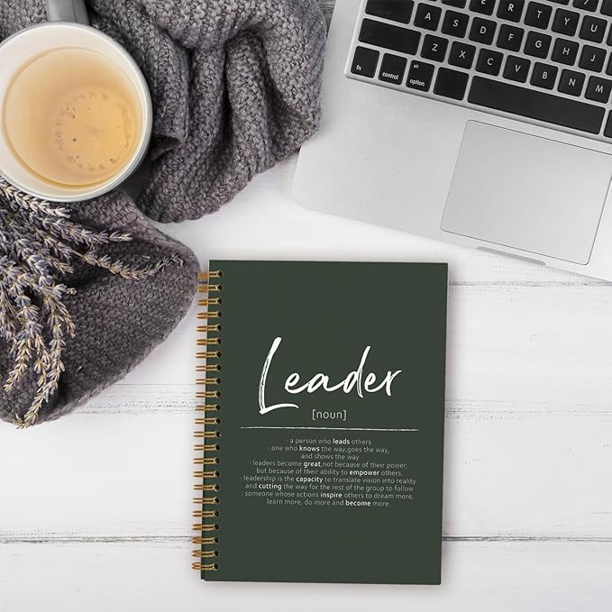 OXW Leadership Gifts Notebook Journal, Leader Gifts for Women Men, Office Notebook for Work, Thank You Gifts for Leader Mentor Boss Supervisor, Dark Green Spiral Notebook 5.5 x 8.3