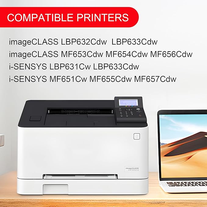 067 Toner Cartridge Set 4 Pack Compatible for Canon 067 067H Color ImageCLASS LBP632Cdw LBP633Cdw MF653Cdw MF654Cdw, i-SENSYS LBP631Cw LBP633Cdw MF651Cw Printer(Black Cyan Magenta Yellow)