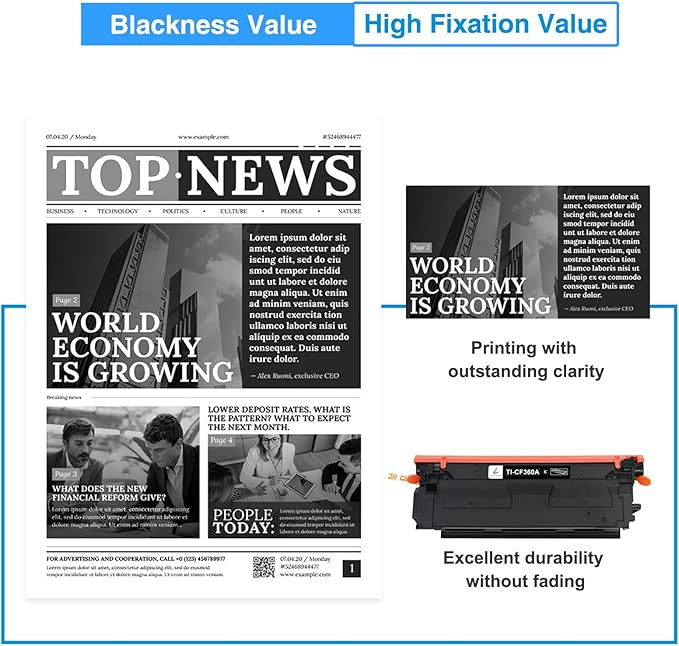 508A Toner Cartridges Set 4-Pack: M553 Toner Compatible Replacement for HP 508A 508X CF360A CF361A CF362A CF363A for M553dn M577 M553X M553N Printer Ink New Version (Black Cyan Yellow Magenta)