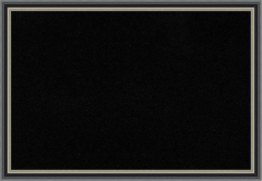 Amanti Art Black Cork Board for Wall, 27x39 Vision Board with Black Wood Frame, Large Corkboard Office Decor for Home Organization, Modern Corkboard Pinboard to Display Items for Home Organization in