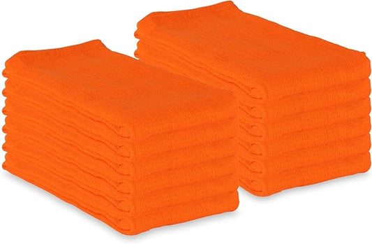Arkwright Surgical Huck Towels - (Pack of 12) Lint Free & Highly Absorbent Pre-Treated Cotton Cleaning Cloths, Perfect for Medical, Auto Detailing, Window Glass, and Shop, 16 x 26 in, Orange