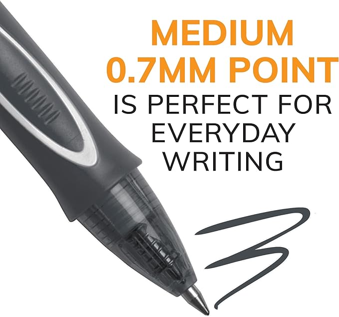 BIC Gelocity Quick Dry Assorted Colors Gel Pens, Medium Point (0.7mm), 12-Count Pack, Retractable Gel Pens With Comfortable Full Grip