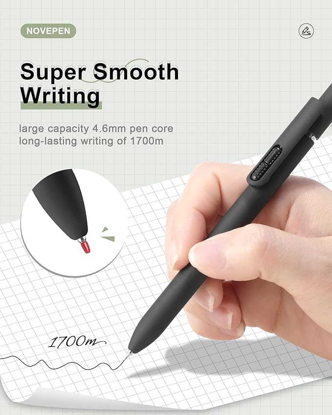 Ballpoint Pen Black Ink, 8 PCS 1.0mm Medium Point Retractable Pen, High-end Long Lasting Smooth Writing Bullet Ball Point Pen, Home Office Supplies for Kids Adults