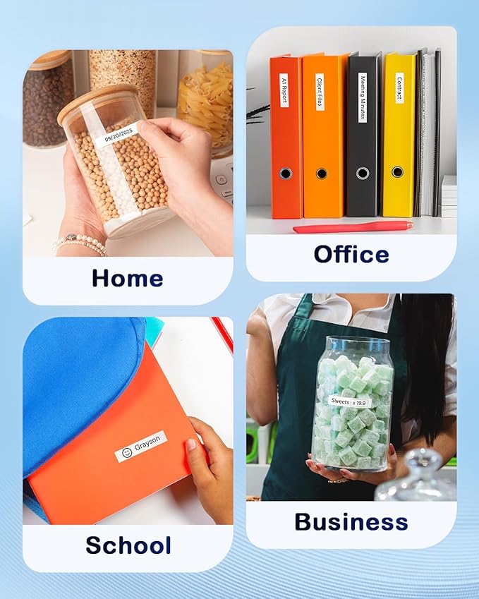 Anycolor Compatible with Epson Label Maker Tape 12mm LK-4WBN LC-4WBN 4WBN9 SS12KW 1/2" Black on White 0.47" Label Tape Work for Epson LabelWorks LW300 LW400 LW500 LW700 LW-K200PX Label Maker, 5-Pack